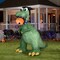 9' Gemmy Airblown Inflatable Animated Halloween T-Rex w/ Witch Hat and Pumpkin Yard Decoration 550226